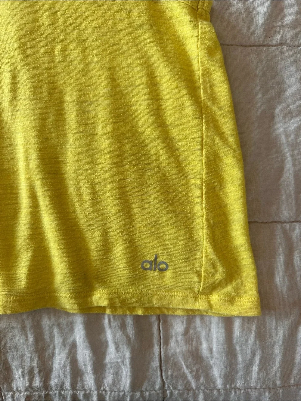 Alo Yellow Cotton Muscle Tank Top